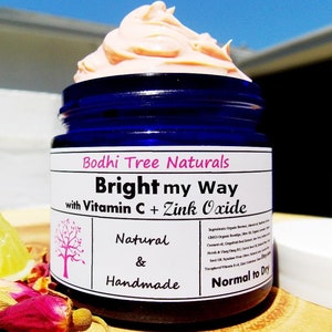 VITAMIN C / Glow - Face Cream / Moisturizer with Kakadu plum/Zink oxide -  Handmade Natural Skin Care