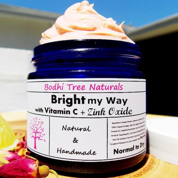 VITAMIN C / Glow - Face Cream / Moisturizer with Kakadu plum/Zink oxide -  Handmade Natural Skin Care