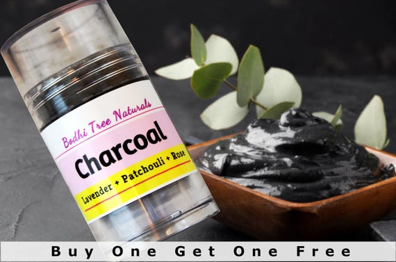 BOGO - Charcoal Deodorant 1/2oz with Essential oils & Shea butter - Handmade natural skin Care