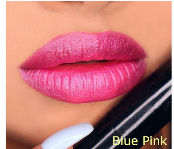 RETINOL BOGO Plump lips  Pink Blue Shimmer Tinted Lip Balm with Zink Oxide SPF /Handmade Anti Aging / natural  Skin Care