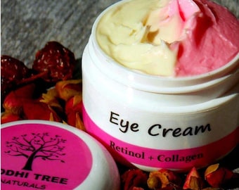 Handmade Retinol Collagen Eye Cream: Rose Hips Oil, Natural Anti-Aging Skincare