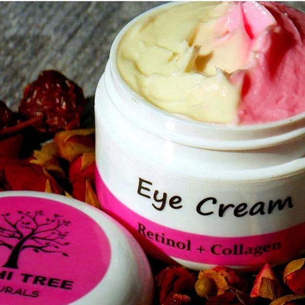 Handmade Retinol Collagen Eye Cream: Rose Hips Oil, Natural Anti-Aging Skincare