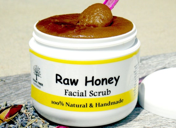 Freshly Handmade 2oz Raw Honey Facial Scrub SALE with Clays & Essential oils - Natural Skin Care Products