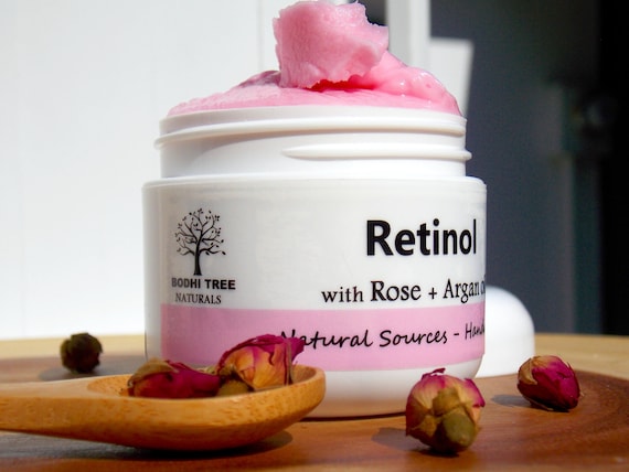 Natural Retinol Face Cream Moisturizer with Rose oil - Handmade Anti Aging Wrinkle Lotion / made from Scratch