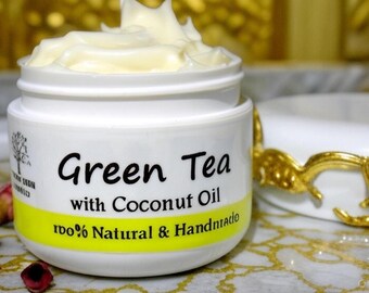 Natural Green Tea / Anti Aging cream with Zink Oxide / Self Care / Handmade SkinCare