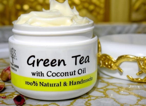 Natural Green Tea / Anti Aging cream with Zink Oxide / Self Care / Handmade SkinCare