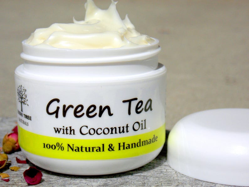 SPF30 Green Tea Oily/acne Skin Cream / Coconut Oil Tamanu Etsy