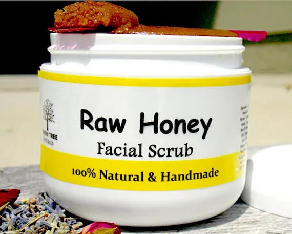 Gentle Raw Honey Facial Scrub Anti Aging Antioxidants Clays & Essential oils - Natural Skin Care Products