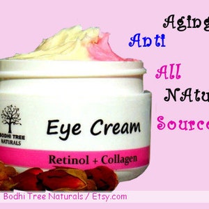 Anti Aging Eye Cream/Retinol Collagen with Rose Hips oil Eye wrinkle cream Non-GMO Collagen Handmade Natural SkinCare image 2