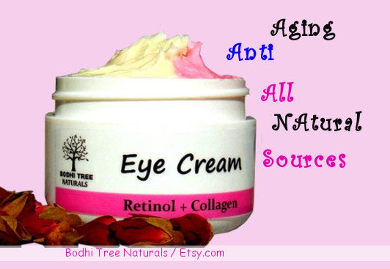 Anti Aging Eye Cream/Retinol Collagen with Rose Hips oil Eye wrinkle cream Non-GMO Collagen Handmade Natural SkinCare image 2