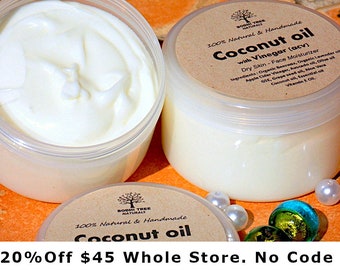 Coconut oil Face Cream/ Dry / Natural Face moisturizer - Hydrating Day Cream - Natural Handmade SkinCare