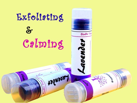 Lavender lip balm - Exfoliating - Gentle - Moisturizing - Hydrating  /Handmade Natural Skin Care