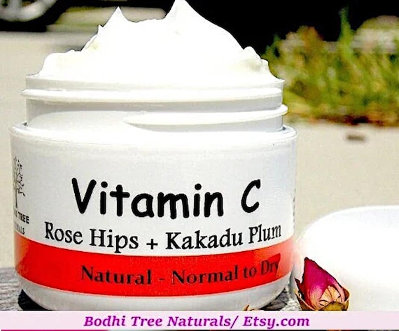 VITAMIN C RoseHips Face Cream - Moisturizer with Rose hips & Kakadu Plum - Handmade Natural Skin Care 4oz