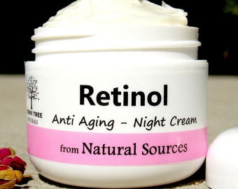 Retinol Night cream / Anti Aging / Retinol from Natural Sources / Self Care / Handmade SkinCare