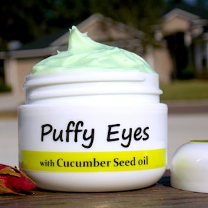 Anti Wrinkle/ Puffy Eyes Eye cream  - with 100% Pure Cold pressed Unrefined Organic Cucumber Seed oil  - Anti Aging/ Natural Handmade