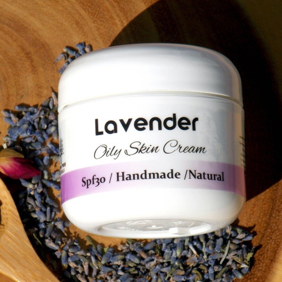 Spf Acne/Oily Cream - Natural Face Moisturizer with Zink Oxide - Day Cream - Natural Skin Care Products - Lavender Cream