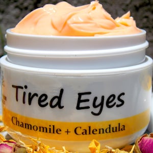 Firming Tired Eyes/EYE CREAM with Calendula & Chamomile - Anti Aging Eye Cream / Natural Handmade SkinCare