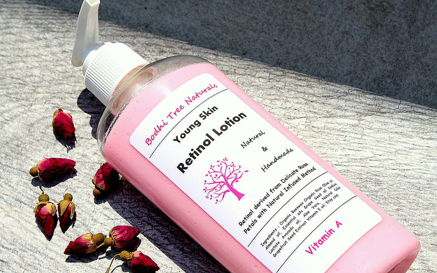 Rose Retinol Lotion Vitamin A Body Lotion Natural Retinol Etsy