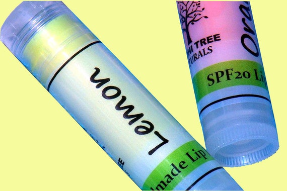 Clear BOGO Lip balms - Lemon/ Orange Flavor - Very Moisturizing & Gently Exfoliates - Natural Handmade Skin Care