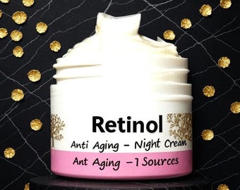 Retinol Night cream / Anti Aging / Retinol from Natural Sources / Self Care / Handmade SkinCare