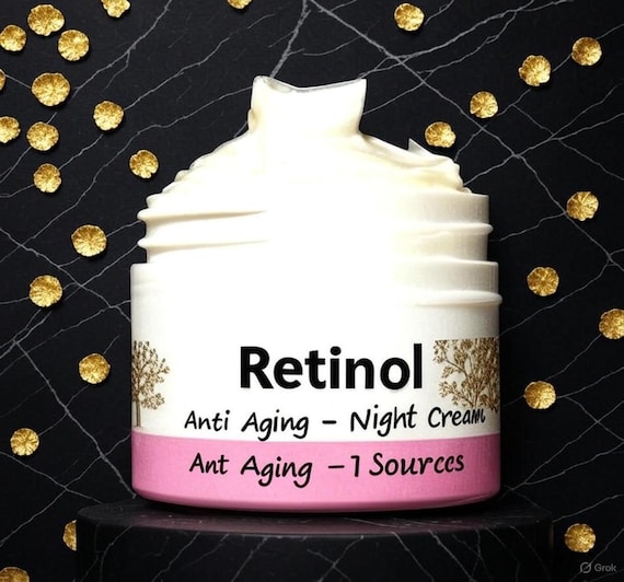 Retinol Night cream / Anti Aging / Retinol from Natural Sources / Self Care / Handmade SkinCare