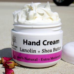 Hand Cream / Dry hands - Lanolin + Shea Butter - Hand moisturizer / Lotion - Natural Handmade Skin Care