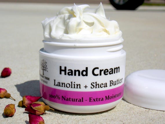 Hand Cream / Dry hands - Lanolin + Shea Butter - Hand moisturizer / Lotion - Natural Handmade Skin Care