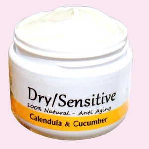 Dry Sensitive skin Calendula Cucumber seed oil Face cream / face moisturizer / Natural Handmade Skincare