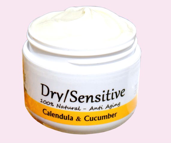 Dry Sensitive skin Calendula Cucumber seed oil Face cream / face moisturizer / Natural Handmade Skincare