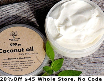 SPF Coconut Oil Face Cream: Natural Zinc Oxide Moisturizer