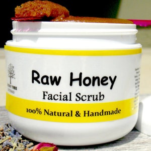Raw Honey Antioxidants Facial Scrub with Pure Clays & Essential oils - Natural Skin Care Products