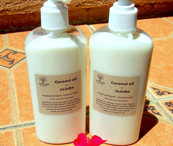 8oz SPF Coconut oil Body Lotion / Face & Body / Firming Hydrating / Natural handmade skin care