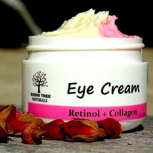 Anti Aging Eye Cream/Retinol + Collagen with Rose Hips oil - Eye wrinkle cream Non-GMO Collagen - Handmade Natural SkinCare