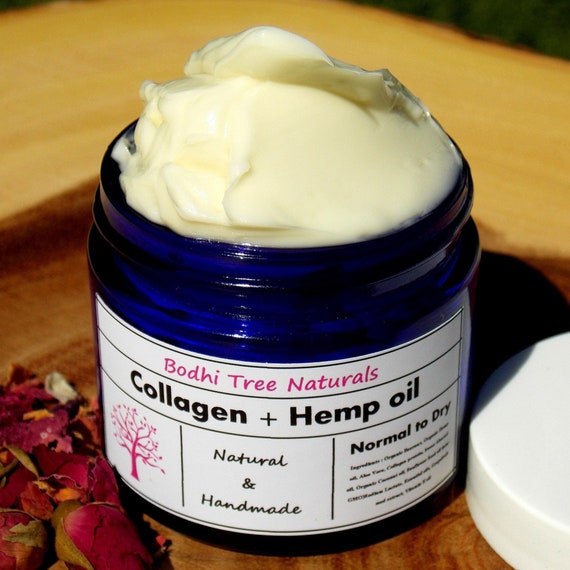 Freshly Handmade / Collagen cream + Hemp oil moisturizer/ Anti Aging / Collagen from Natural Sources / Self Care / SkinCare / vegan