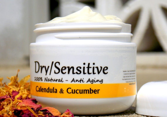 Dry Sensitive Face Moisturizer Gift Healing Salve Face Calendula Cucumber seed oil cream / face moisturizer / Natural Skincare