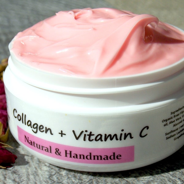 Vitamin C / Collagen cream / Natural / Anti Aging / Eucommia Bark oil  / Self Care / Handmade SkinCare