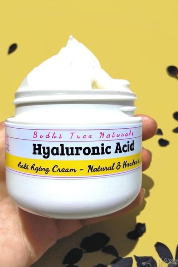 Hyaluronic Acid cream / Night cream / Anti Aging / Natural Sources / Self Care / Handmade SkinCare