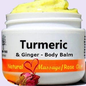 Turmeric Massage Balm Pain Salve BODY Butter with Arnica + Black Pepper oil - Natural Handmade Herbal Oil