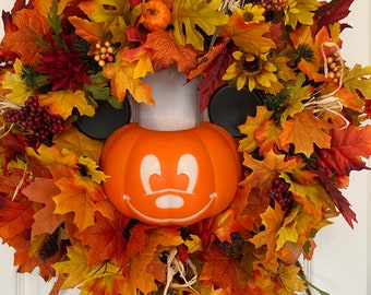 Mickey Mouse Halloween Wreath 2022 Disney Halloween Wreath Etsy