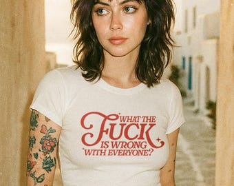 Wtf Is Wrong, Baby Tee, Trendy Crop Tops, Y2K Crop Tee, Cool Crop Top, Women's Cute Crop Top, Funny Crop Tops, Y2K Funny Crop, Cropped Tees