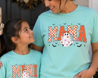 Mini Halloween Shirt, Matching Mama and Mini Tee, Comfort Colors 9018 Kids Ghost Shirt, Retro Halloween Youth Tee