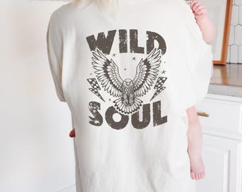 Wild Soul Comfort® Colors T-Shirt | Boho Western Graphic Shirt | Vintage Western Tee | Oversized T-Shirts
