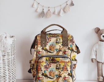 Wild West Diaper Backpack: Western Print Baby Bag