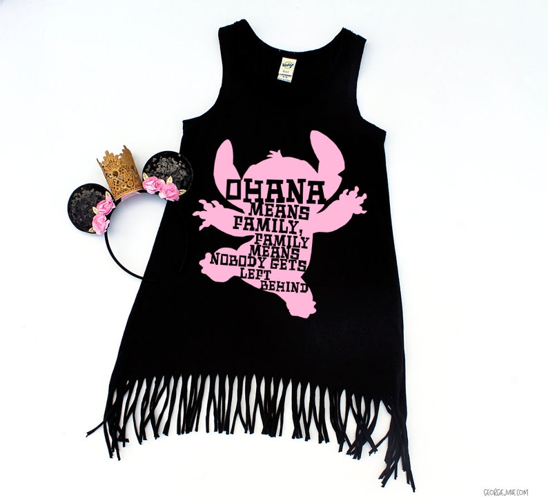 Stitch Ohana Fringe Dress Disney Vacation Dress Girls Fringe Dress Gifts For Kids Summer Dresses For Girls Toddler Fringe Dress
