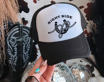 Right Side Trucker Hat, Western Trucker Hat, Cowgirl Hat, Vintage Western Cap, Country Concert Hat, Trendy Cowgirl Hat, Otto Trucker Hat