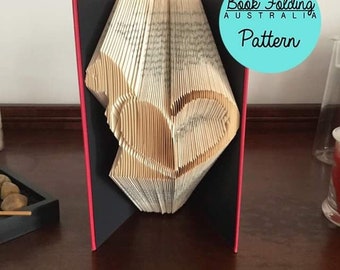 Book Folding Pattern - Cat with Heart + Free Instructions