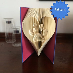 Book Folding Pattern - Paw in Heart + Free Instructions