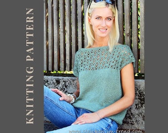 Knitting Pattern Summer Top MonteNegro #1 | Easy Knit Tank | Beginner Friendly PDF | Knitted Top for Women | Digital Download