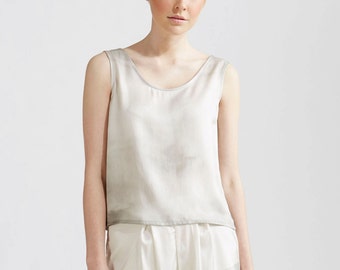 Grey Clouds Silk Tank