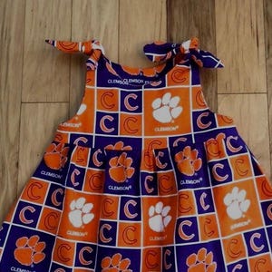 Girls&#39; Clemson Dress, Clemson Tiger Sundress, Newborn Clemson Sundress, Toddler Clemson Sundress